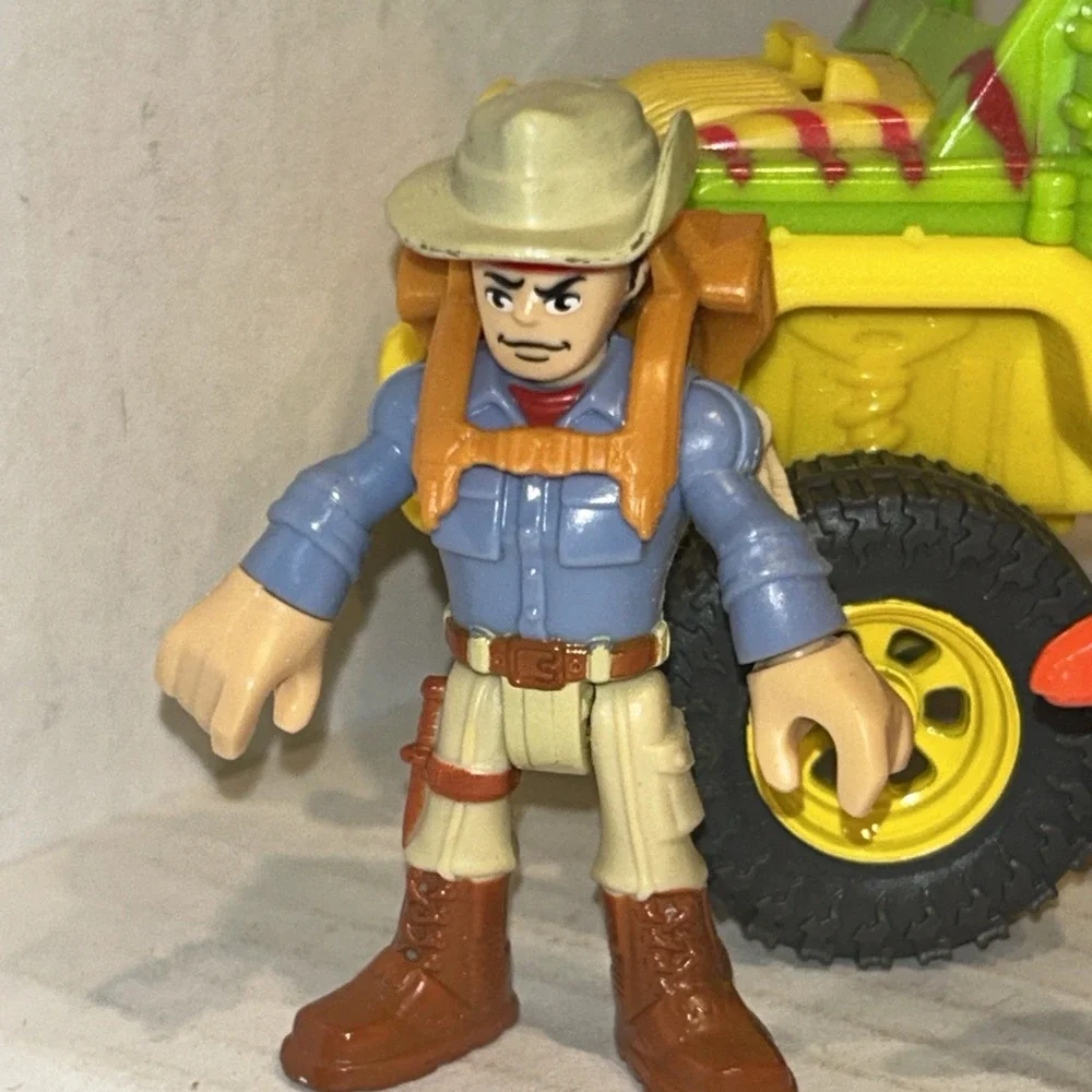 2014 Imaginext Jurassic Park World Dr. Grant‎  Figure and Jeep Car Truck E1